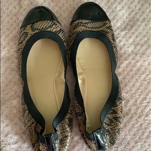 Cole Haan Ballet Flats Snakeskin Elastic Pattern